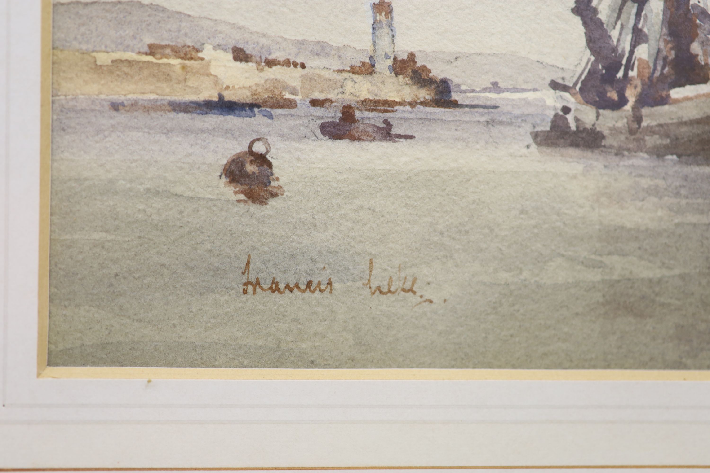 Francis Leke (1912-1990), pair of watercolours, 'The Faldo Von Rhodos', signed, 'Golden Sunset of Folkestone', 25 x 35cm